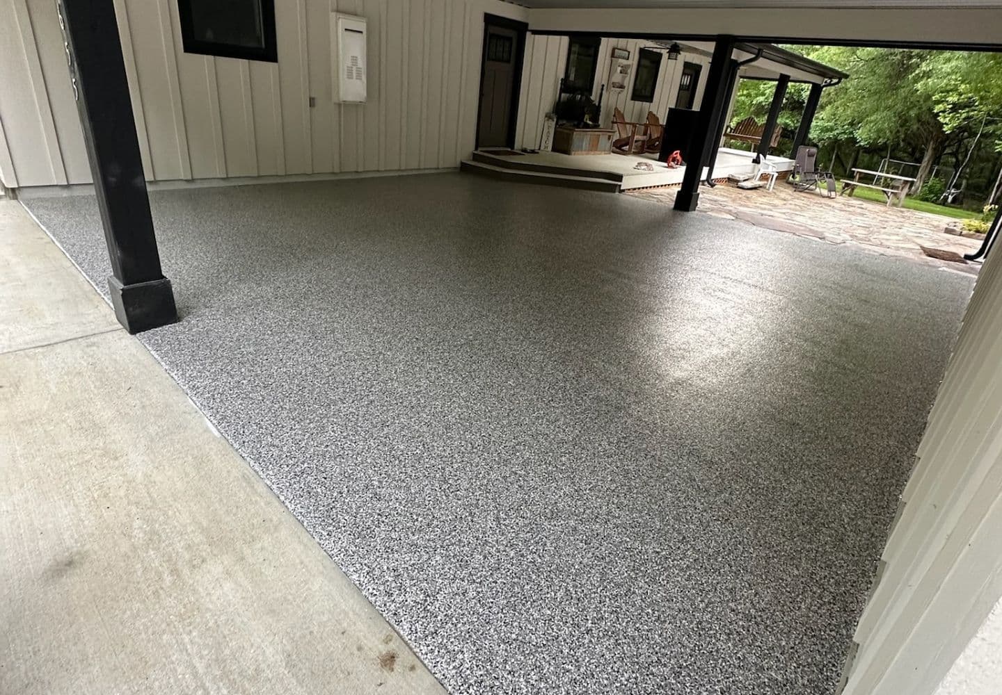 Fixing cracks in concrete garage floor, Houston, Texas