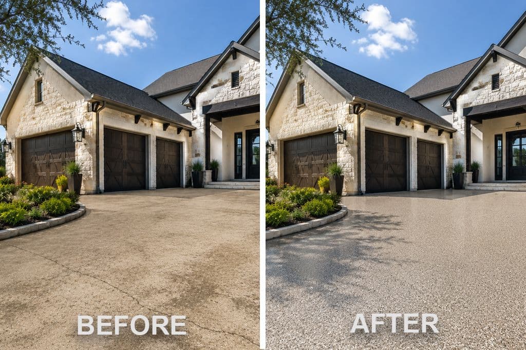 1-Day Polyaspartic Driveway in Houston, Texas | Floortek