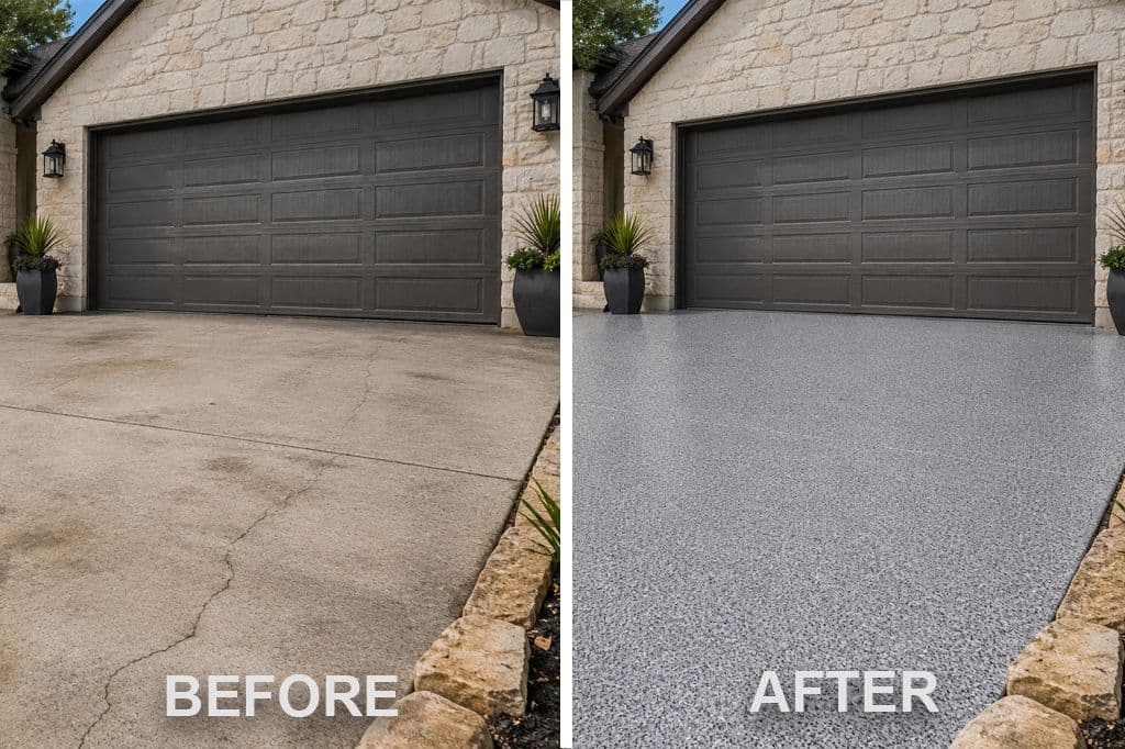 Upgrade: Concrete Driveway Top Coat Houston, Texas